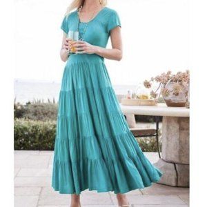 Soft Surroundings Kara Tropical Green Dress NWT